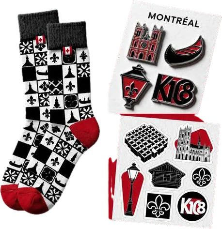 K108 Montréal socks and stickers
