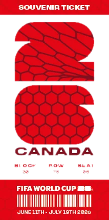 FIFA World Cup 26™ souvenir ticket, Canada