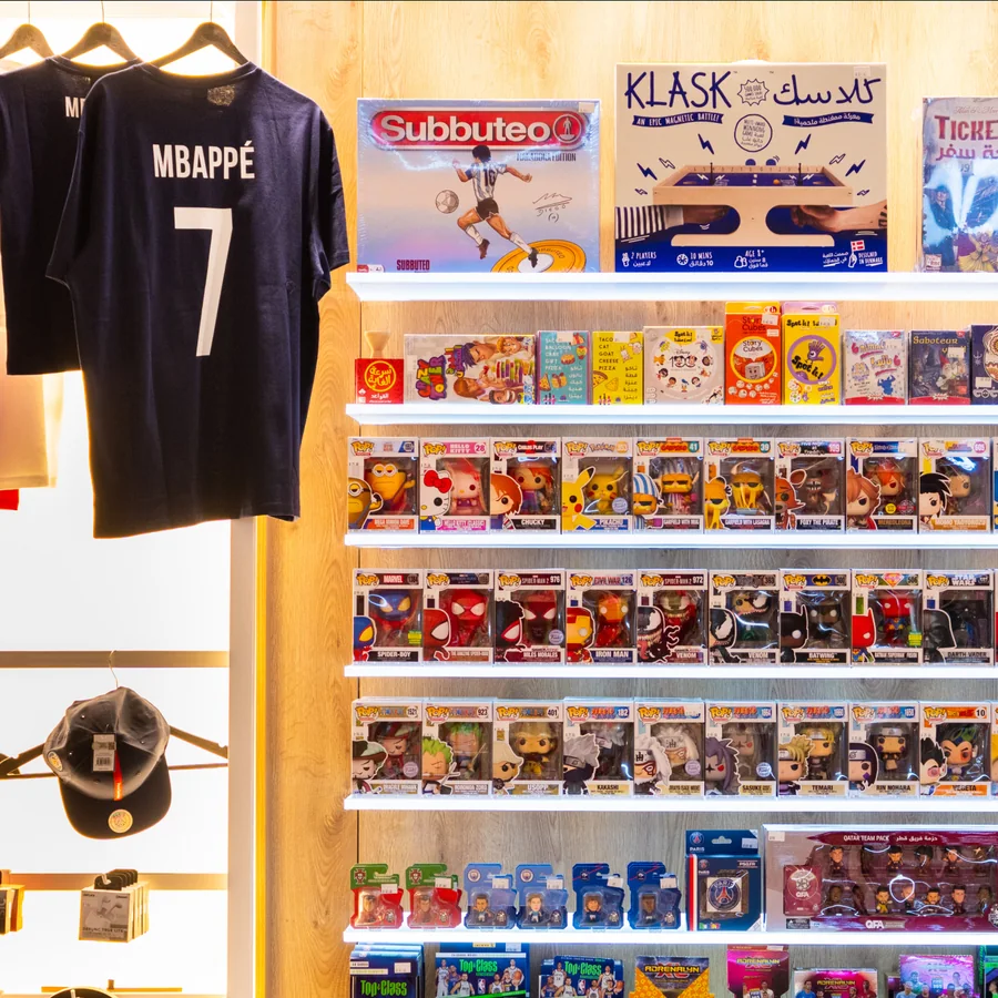 Licensed collectibles and games wall
